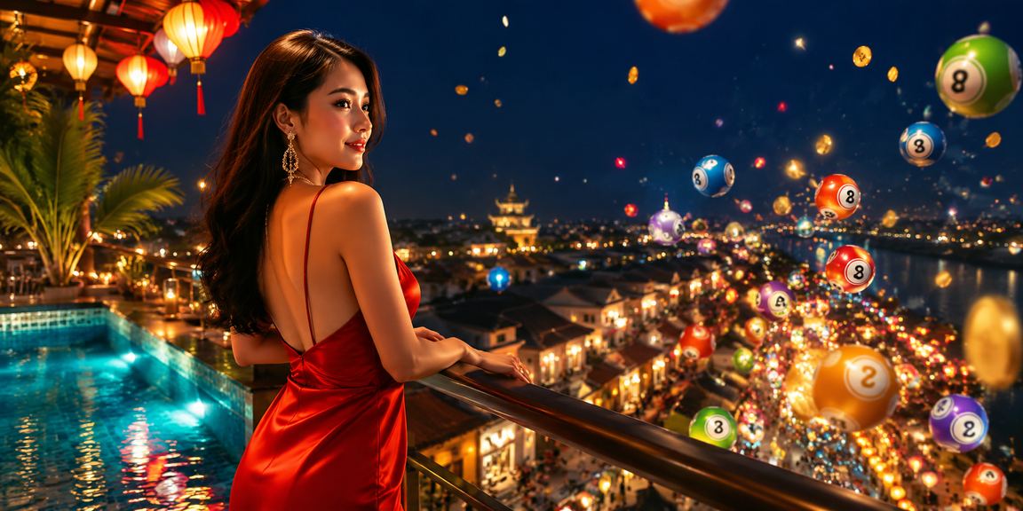 Không khí sôi động của chợ đêm Huế với người chơi thử vận may qua các trò chơi trực tuyến